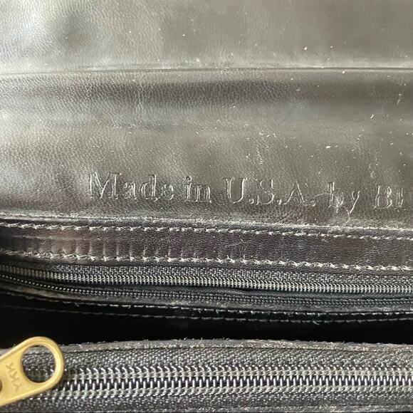 Vintage 1980s Brahmin Shoulder Bag Smooth and Croc Leather Black Brown GUC - Picture 14 of 16